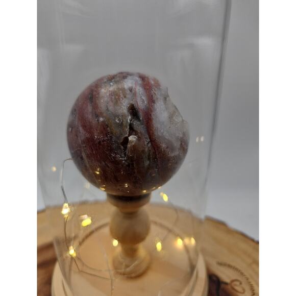 Druzy Ocean Jasper Sphere With Case 60mm - Picture 4 of 10